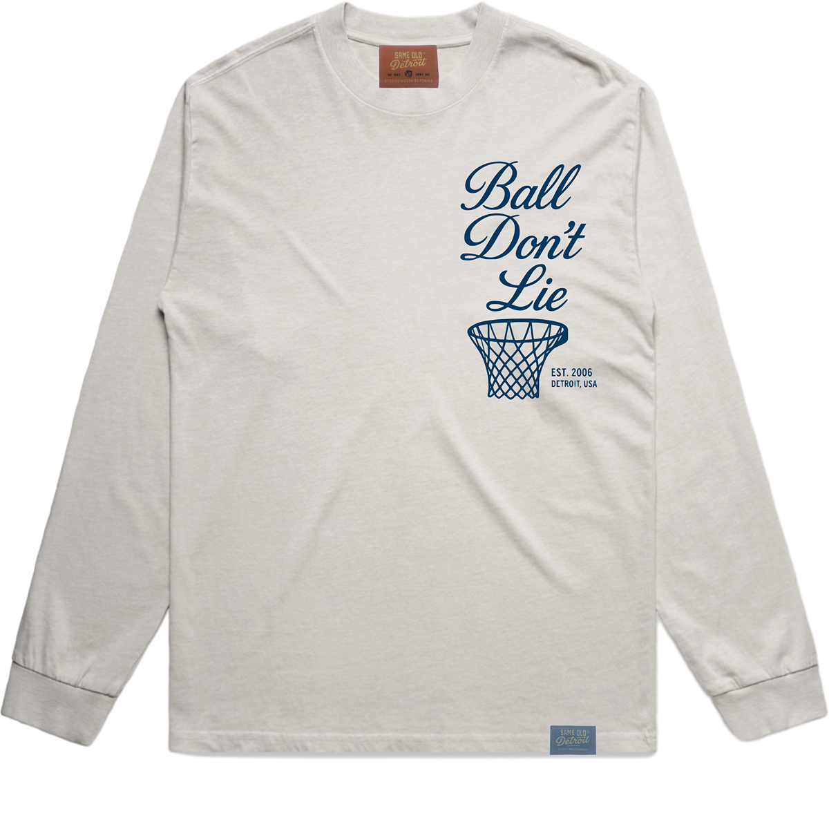 Ball Don’t Lie Kids Long Sleeve |  Off White -  Same Old Detroit