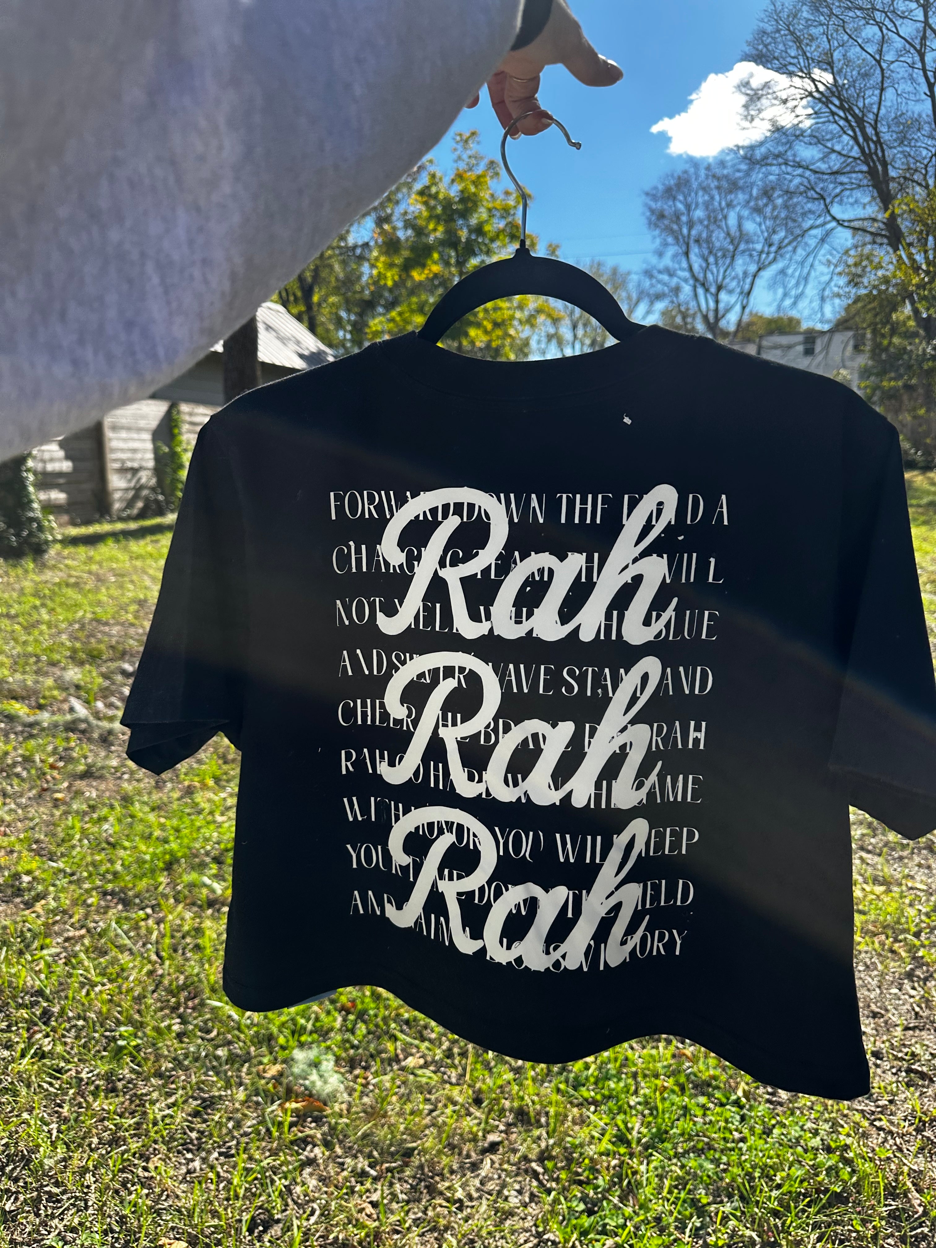 Rah Rah Cropped Tee | Faded Black – Same Old Detroit
