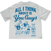 All I Think About Is You Guys Cropped Tee | White – Same Old Detroit
