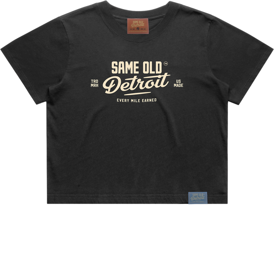 Rah Rah Cropped Tee | Faded Black – Same Old Detroit