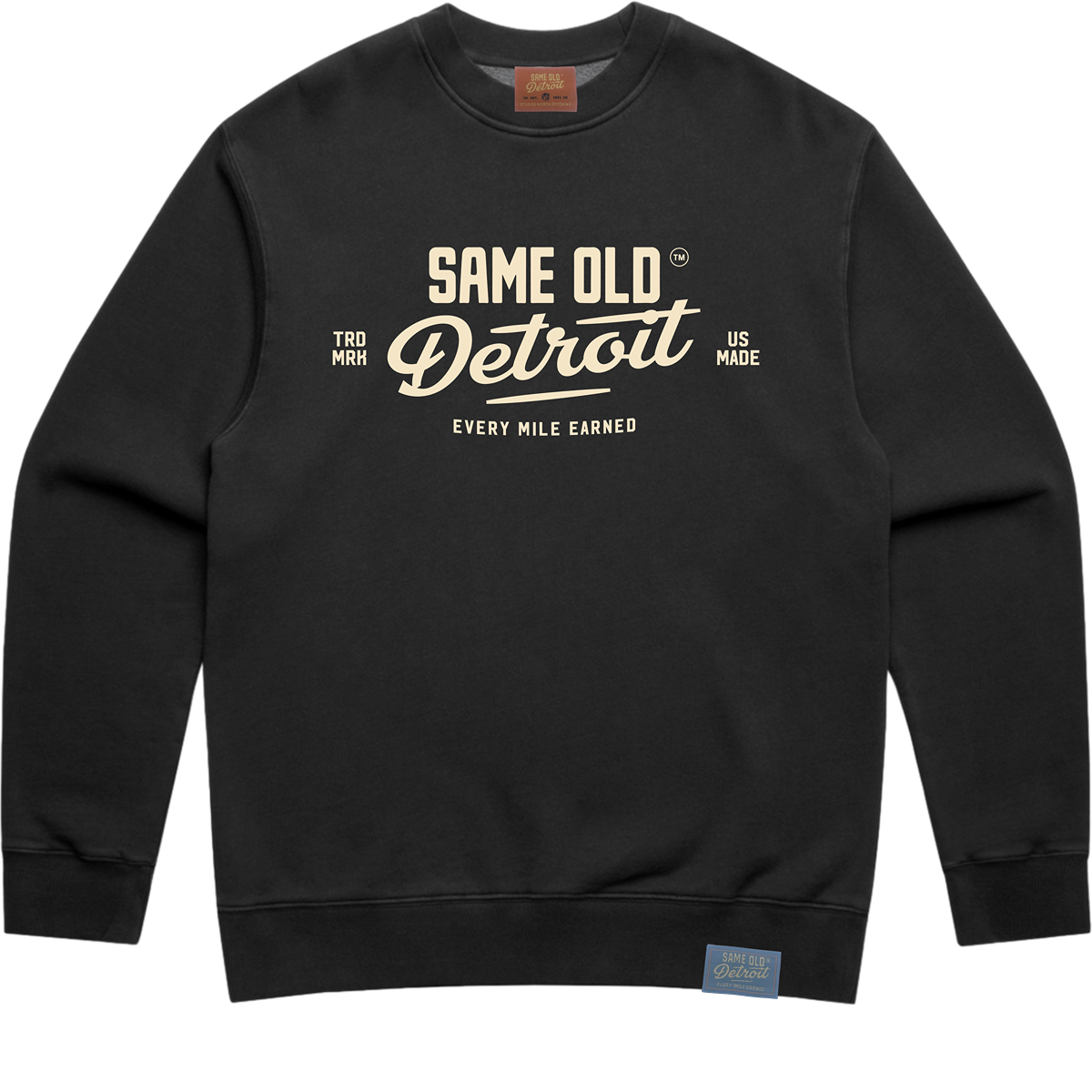 Rah Rah Crewneck | Faded Black – Same Old Detroit
