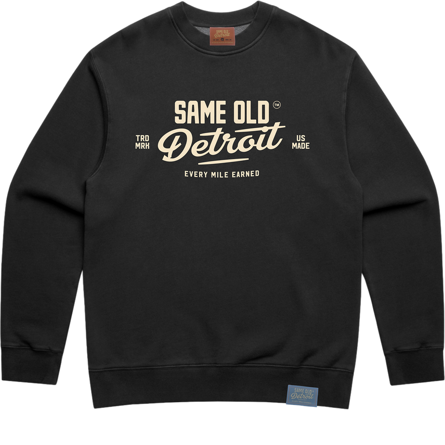 Rah Rah Crewneck | Faded Black – Same Old Detroit