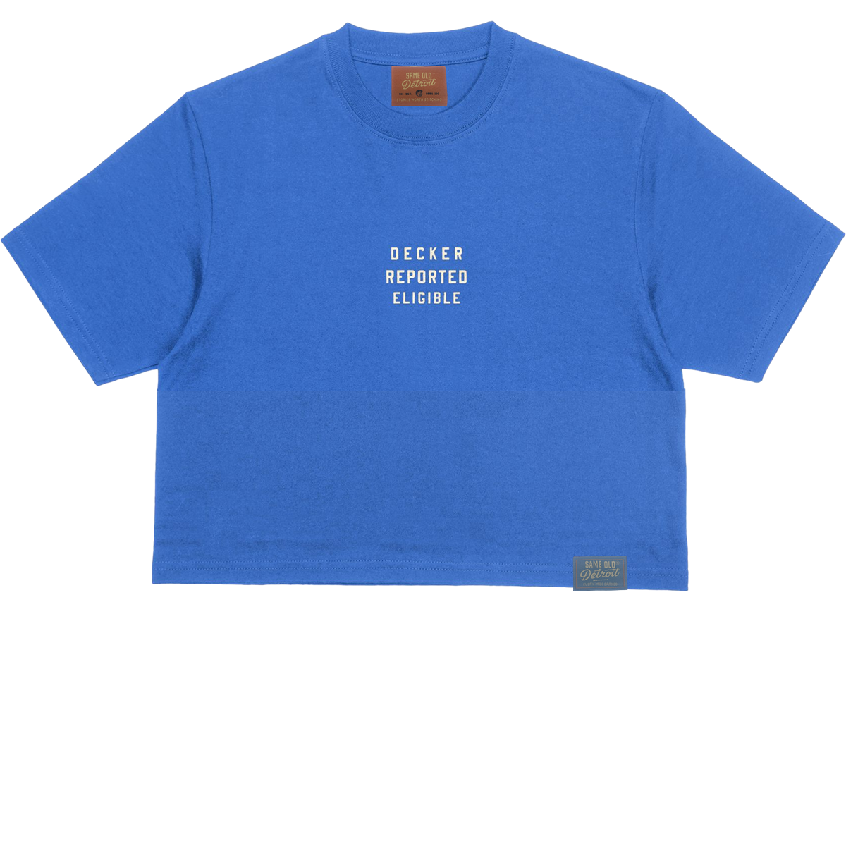 Reported Eligible Cropped Tee | Court Blue - Same Old Detroit