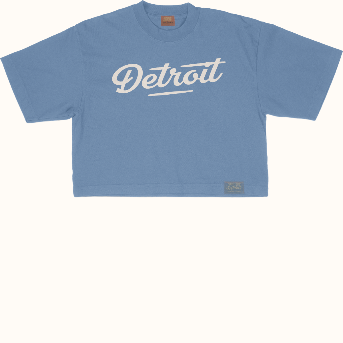 FORWARD DOWN THE FIELD Cropped Tee | Blue – Same Old Detroit