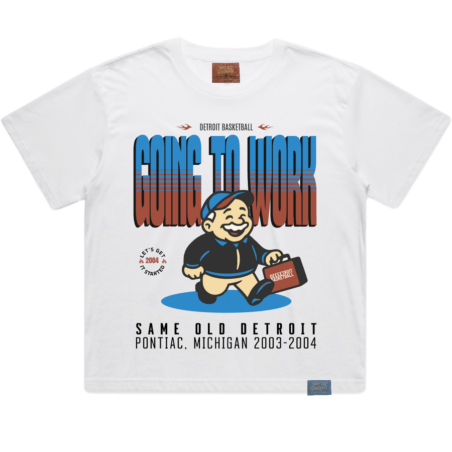 Going To Work Cropped Tee | Off-White – Same Old Detroit