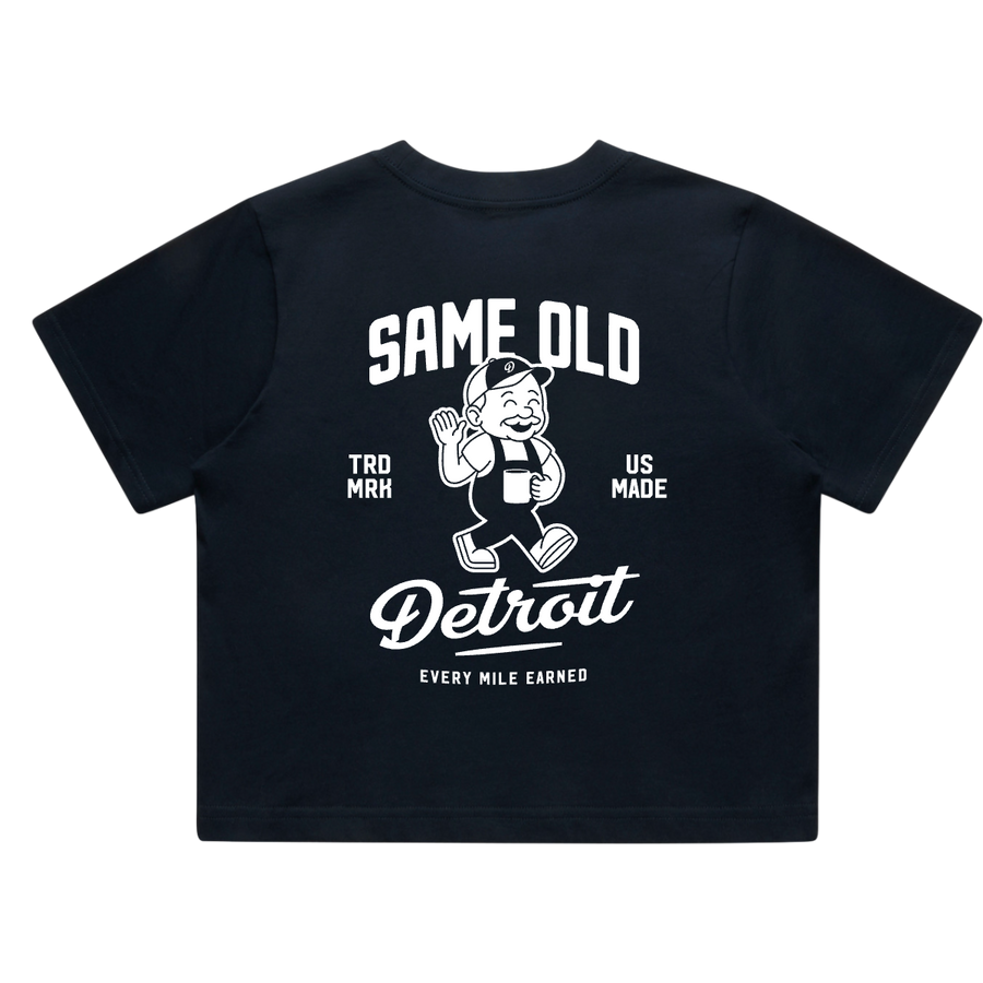 Same Old Detroit Cropped Tee | Navy – Same Old Detroit