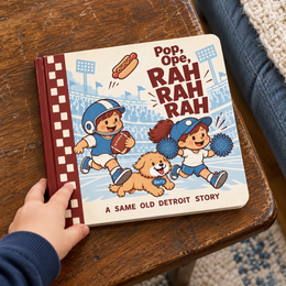 Rah Rah Rah on a family coffee table.